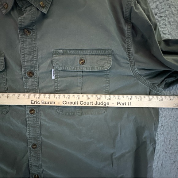 Carhartt Shirt Men 2XL Long Sleeve Green Relaxed Fit Ripstop Fabric Stretch - Picture 8 of 9